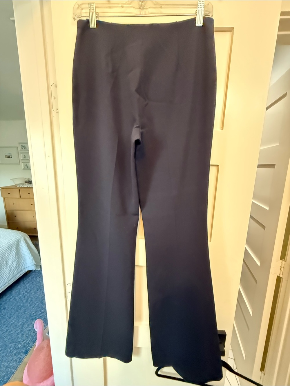 Wide-Leg High-Waist Women's Pants - Navy - Picture 6 of 8